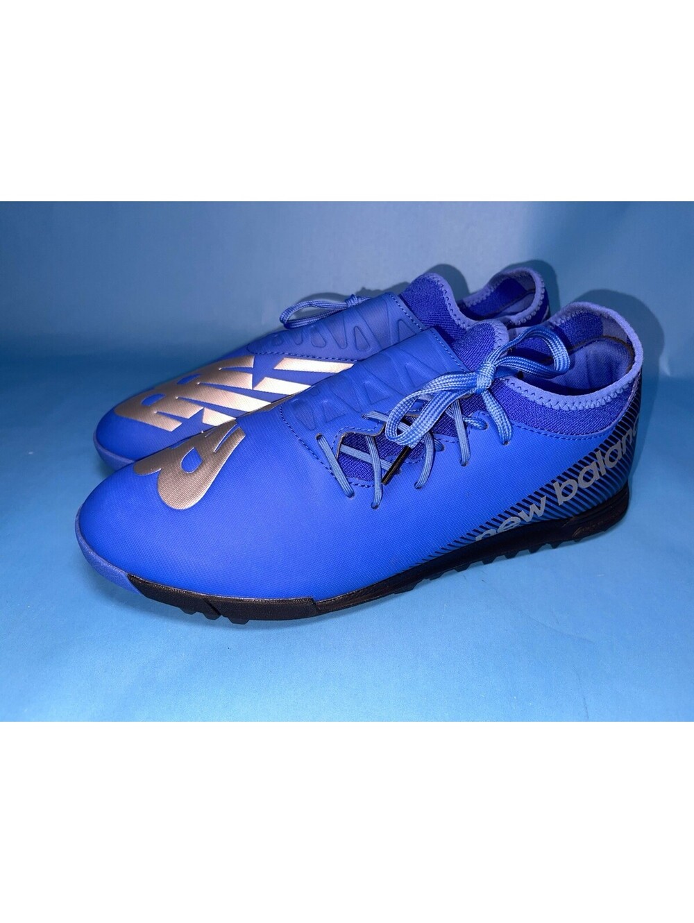 New Balance Furon Turf Soccer Shoes SF3TBS7 Blue Silver Size 12